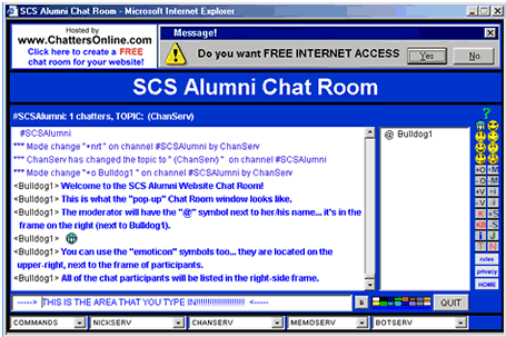 SCS Alumni Chat Room Graphic SCS Alumni Chat Room Graphic